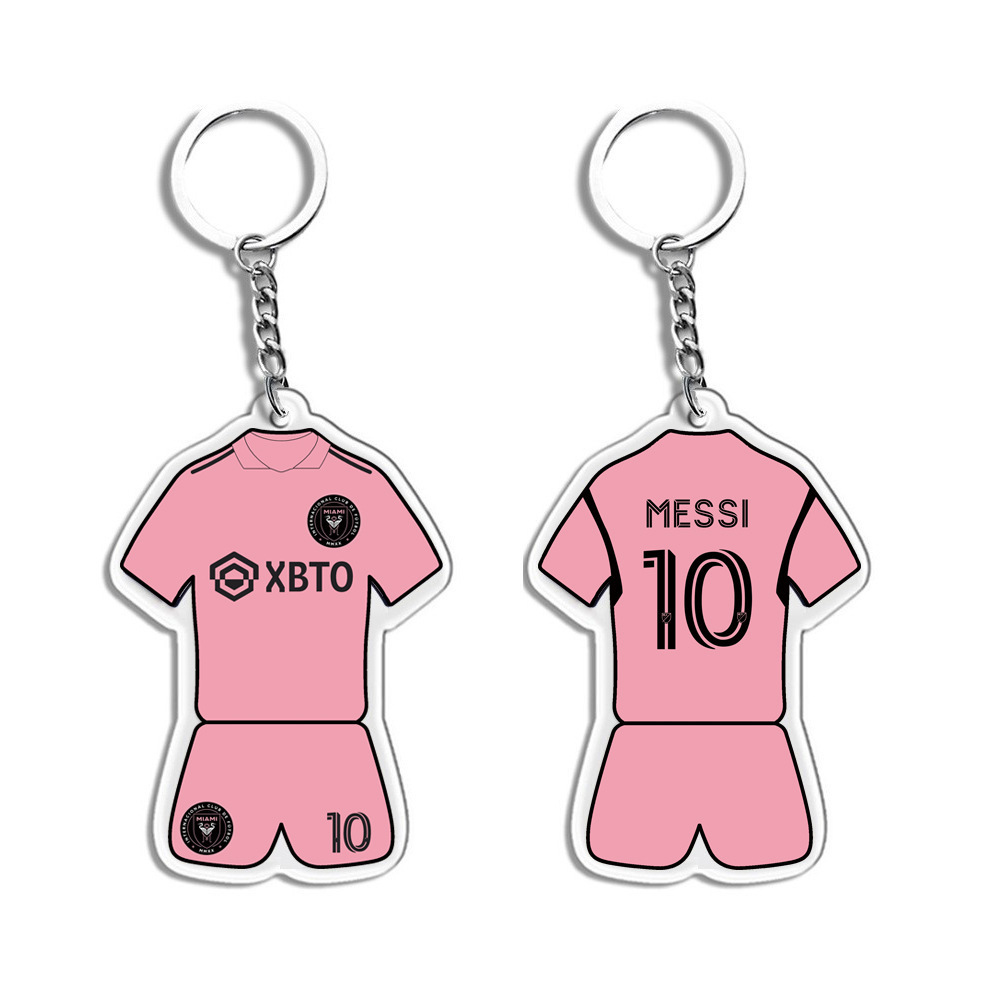 soccer keychain 3d soccer club acrylic pendant metal souvenir soccer ball football star jersey Tshirt keychain sports small gift