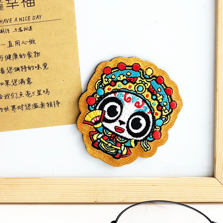 Hot Sale Personalized Custom Gift Magnet Souvenir Promotional Opera Embroidery Panda Fridge Magnets for Fridgerator