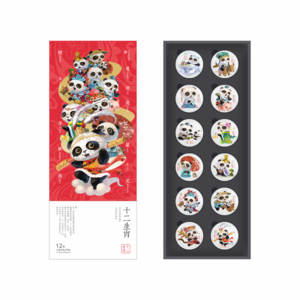 Customized Logo Round Personalized Souvenir Kitchen Decoration 3D Resin Glass Panda Fridge Magnet for Fridgerator