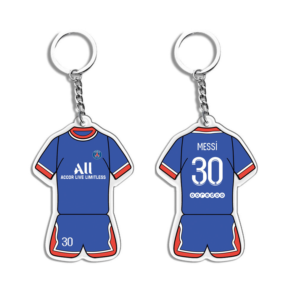 soccer keychain 3d soccer club acrylic pendant metal souvenir soccer ball football star jersey Tshirt keychain sports small gift