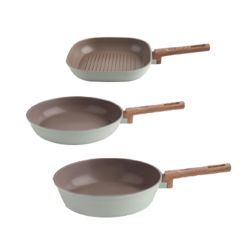 OEM Frying Wok Cookware Set Die-Cast Aluminum Kitchen Pots Saute Pan Egg Home Cooking Non Stick Fry Pan