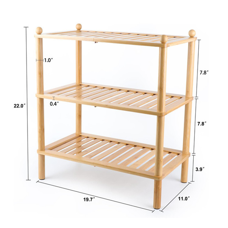 Modern Design Apartment Entryway Shoes Organizer Multi Function Outdoor Hallway Stackable Bamboo Shoe Rack For Home Cabinet