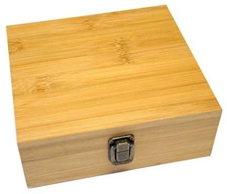 Wholesale Large Size Custom Wooden Herb Container Rolling Tray Storage Sell Proof Natural Bamboo Stash Box With Grinder