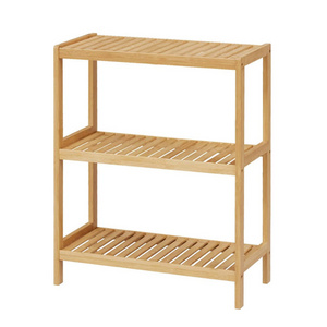 Multifunctional Bathroom Kitchen Living Room Plant Flower Holder 3 Tier Bamboo Storage Racks Shelving Units Standing Type