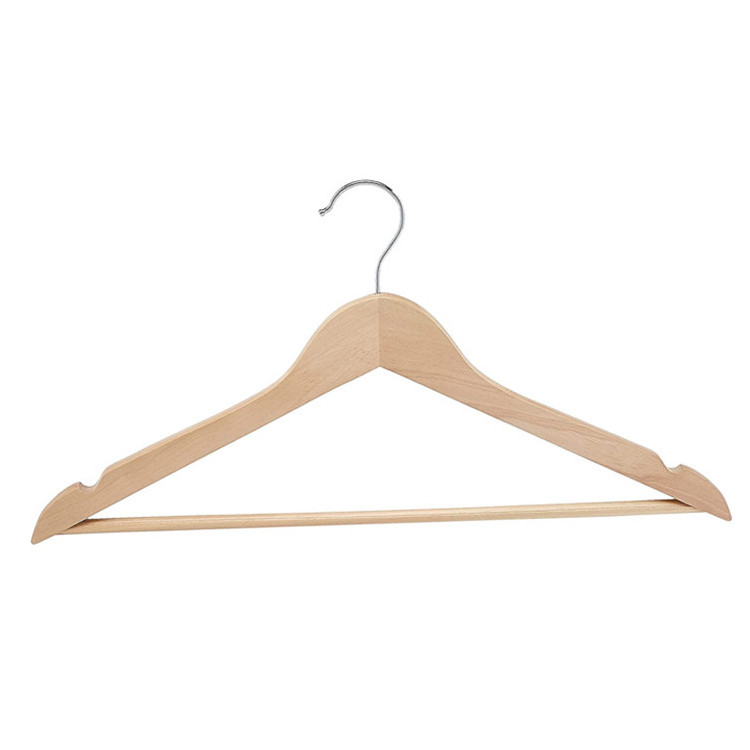 Bedroom Suit Hangers 360-Degree Rotatable Hook Natural Finishing Durable Solid Wooden Hangers For Clothes Jacket Shirt