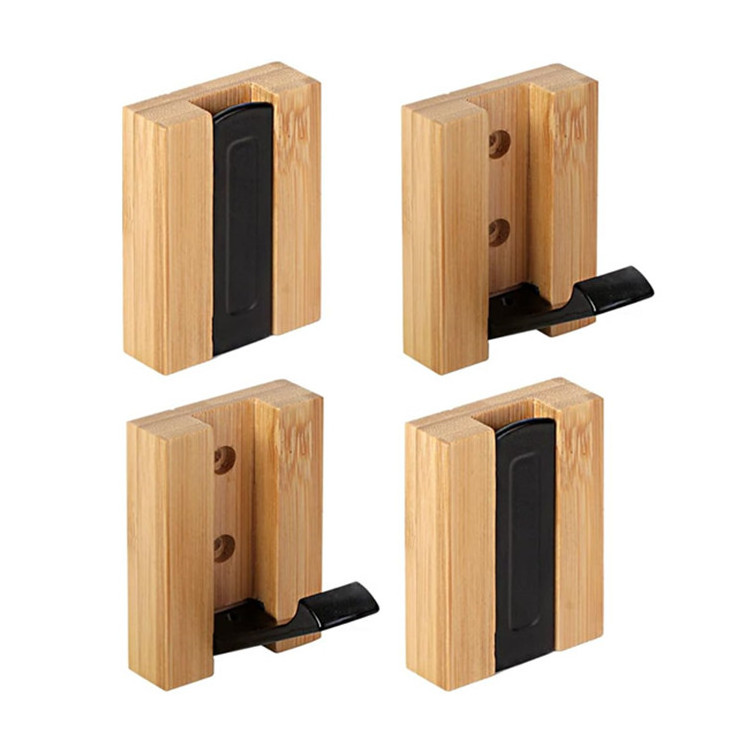 Modern Home Dector Wooden Clothing Hanger Entryway Customized Size Bamboo Wall Mounted Coat Rack With Retractable Hooks