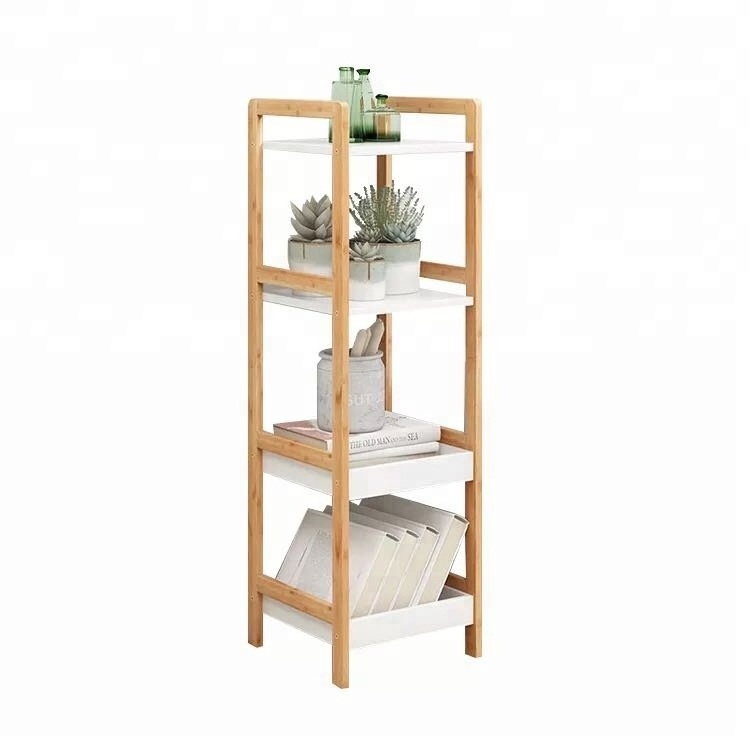 Bathroom Kitchen 3 Tier Bamboo Storage Holders Racks Shelf  Multifunction Ladder Shelf Plant Stand Booshelf Organizer