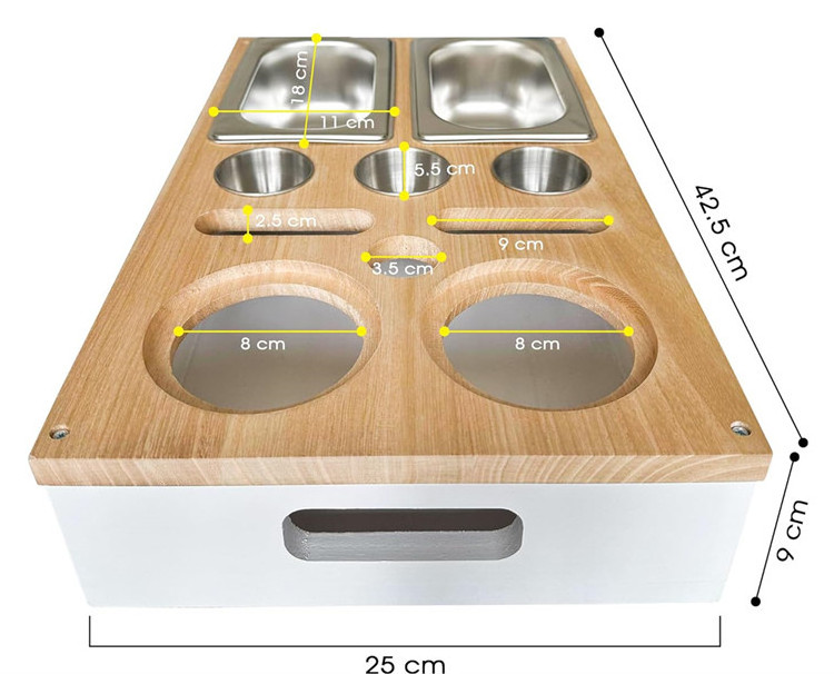 Modern Custom Original Couch Console Butler Snack Tray 2-Coaster Bottle Organizer 3-Dip Work Room Caddy Wood Sofa Cup Holder