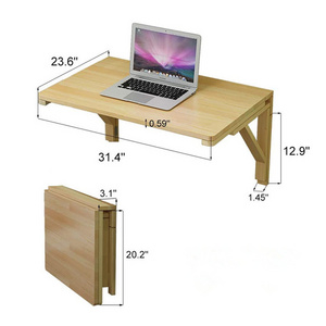 Modern Home Space Saving Wood Wall Mounted Folding Table Floating Shelf Desk For Dining Room Office Kitchen