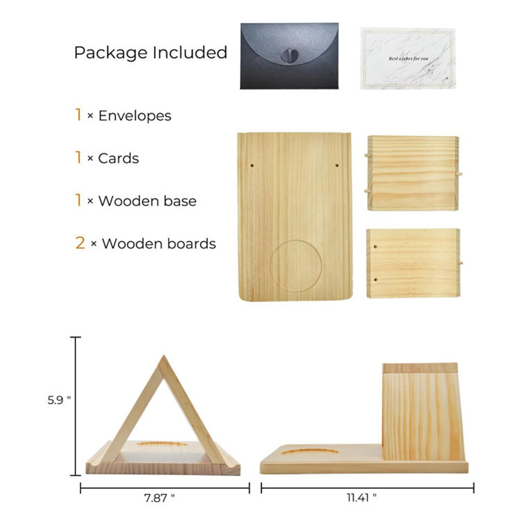 Office Desk Personalised Solid Wood Book Rest And Mug Stand Small Triangle Book Holder With Cup Holder