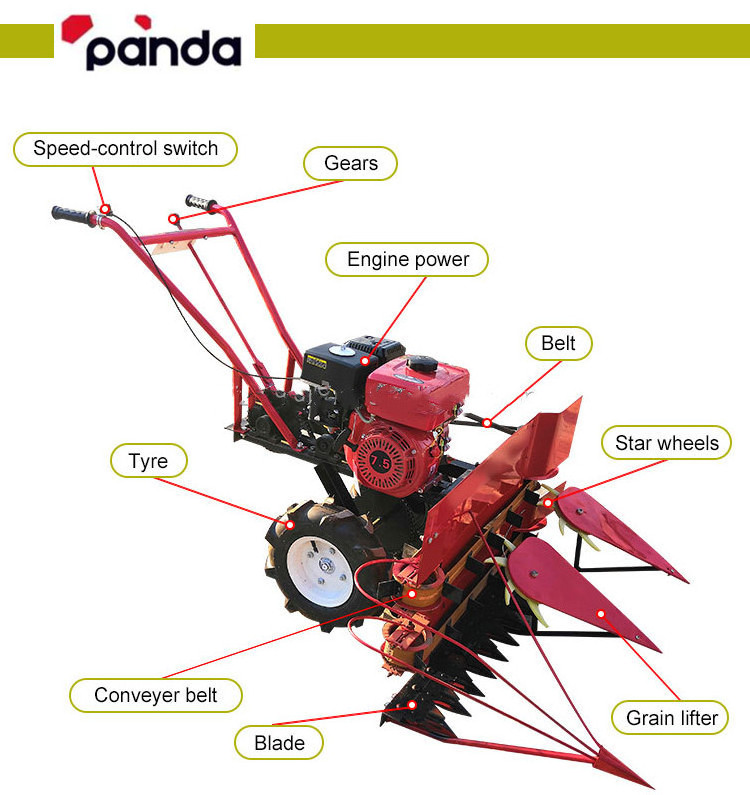 easy to operate hand push wheat cutting machine new type design rice swather hand push harvesting machine