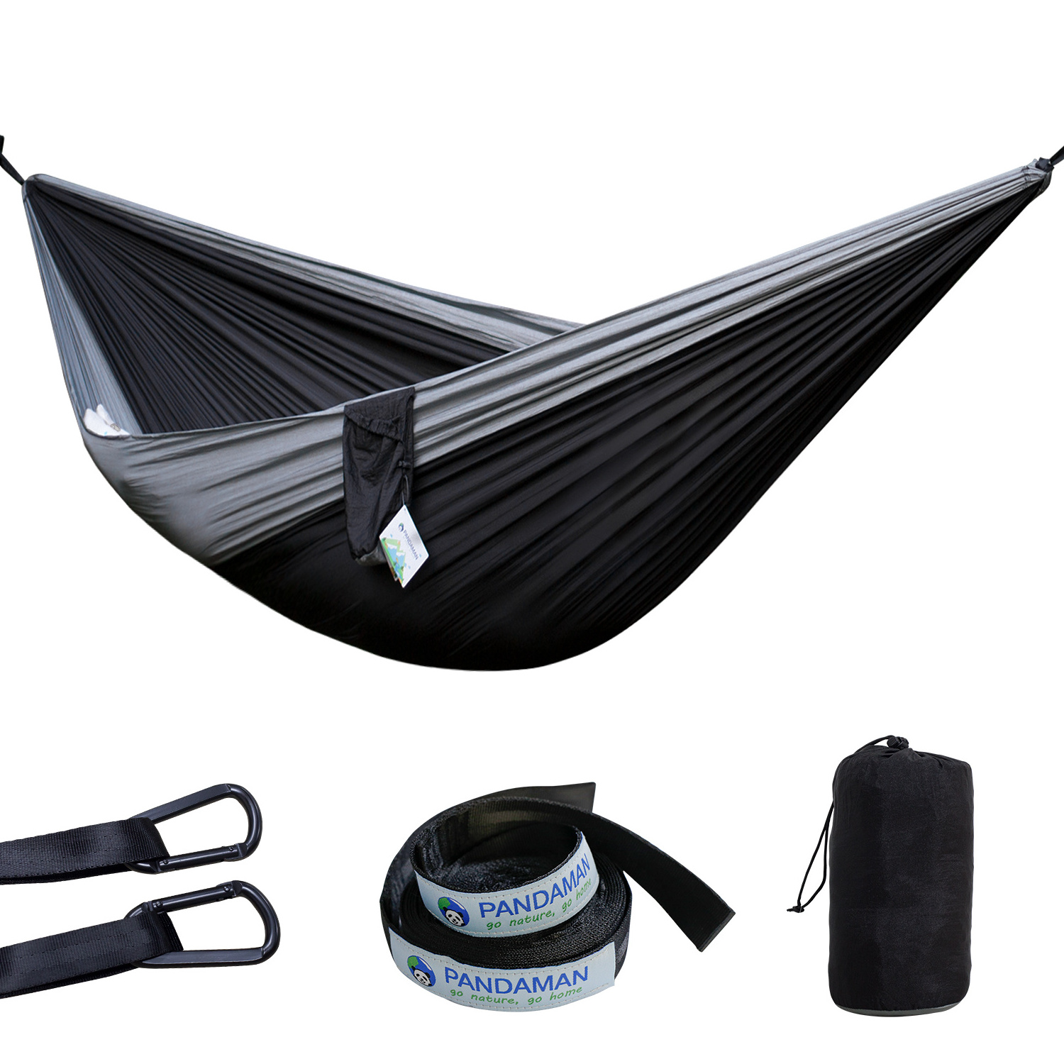 2 person double Outdoor Camping portable folding lightweight durable parachute fabric Nylon Hammock