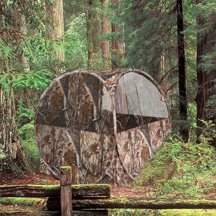 One Man Three-side Large Mesh Window Screen Pop Up Cube Hide Camo Hunting Blind Camping Tent