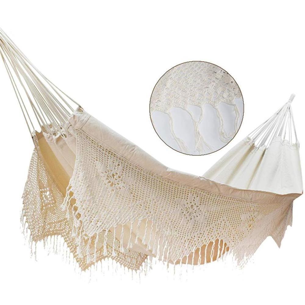 Wholesale double luxury tassels cotton string macrame hammock