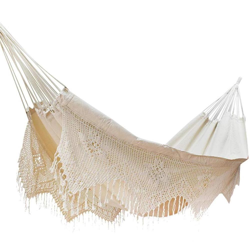 Wholesale double luxury tassels cotton string macrame hammock