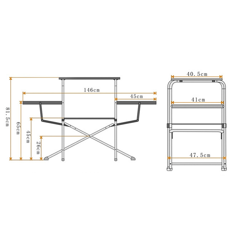 Outdoor Mobile Multi Kitchen Camping Portable Folding Table