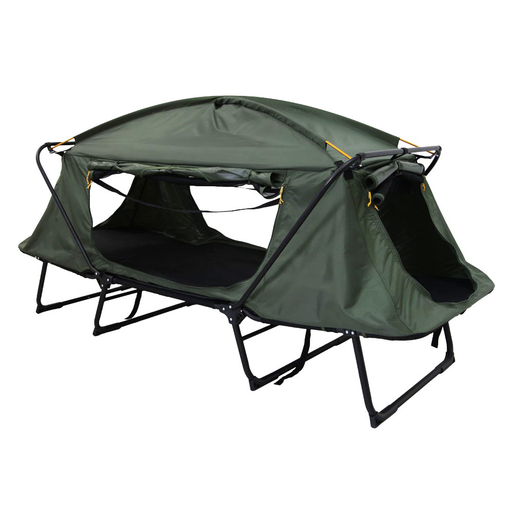 Single 1 Person Sleeping Folding Double Layer Grade Fabric Off Ground Camping Tent Cot