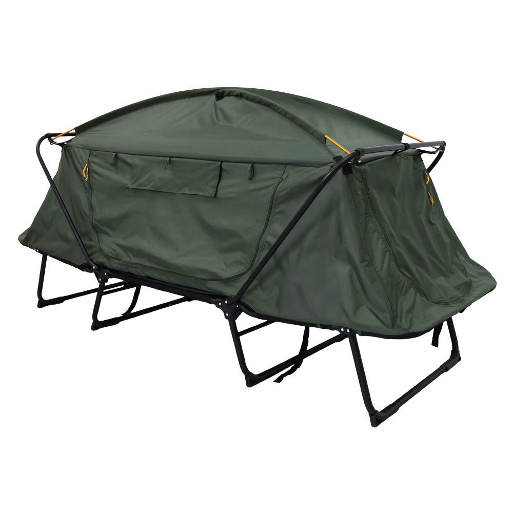 Single 1 Person Sleeping Folding Double Layer Grade Fabric Off Ground Camping Tent Cot