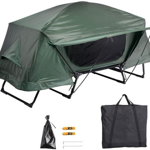 Single 1 person portable off ground popup camping sleeping folding outdoor bed tent