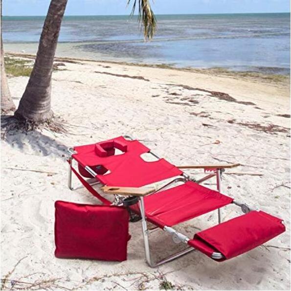 Extra high and wide  aluminum frame  back beach chair with footrest positions