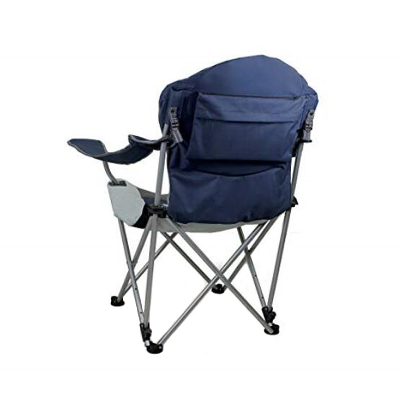 Navy Portable Reclining backpack youth Camp Chair with high seat