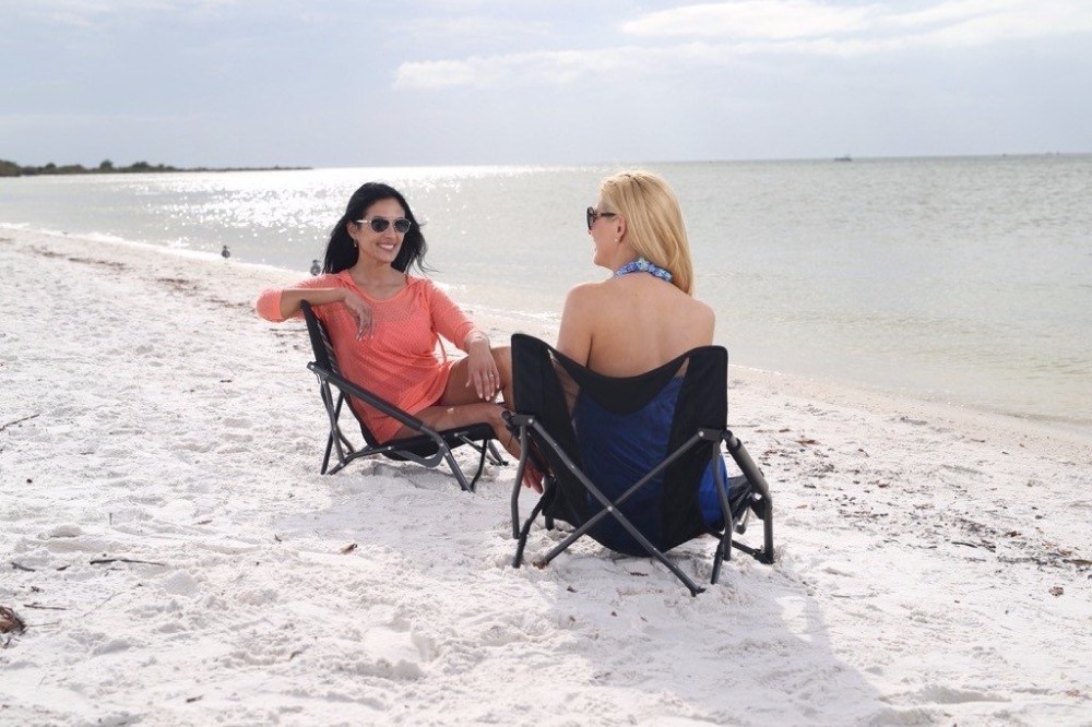 wholesale durable steel low profile folding armless beach chair