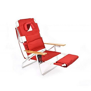 Extra high and wide  aluminum frame  back beach chair with footrest positions