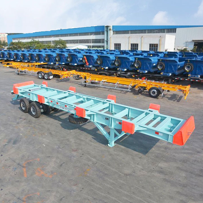 NEW model 20ft yard chassis/ 2-axle bomb cart/ terminal container skeletal trailer for sale