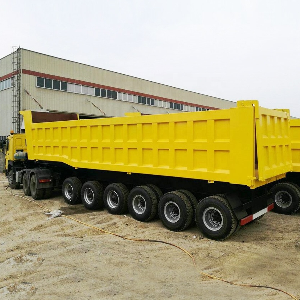 Heavy duty 6 axles rear end bottom dump truck tipper semi trailer for sale