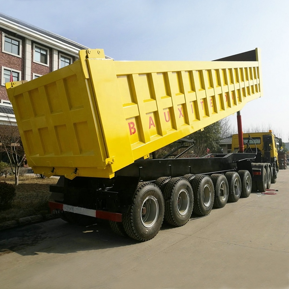 Heavy duty 6 axles rear end bottom dump truck tipper semi trailer for sale