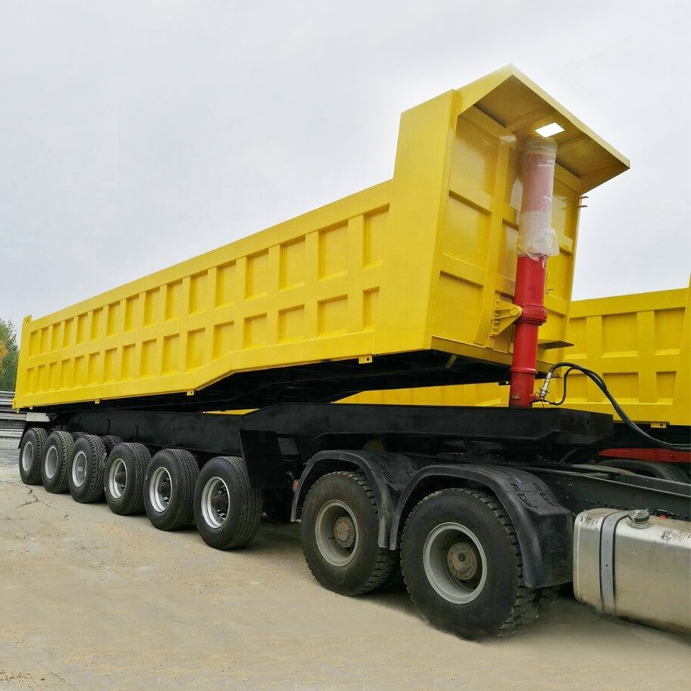 Heavy duty 6 axles rear end bottom dump truck tipper semi trailer for sale