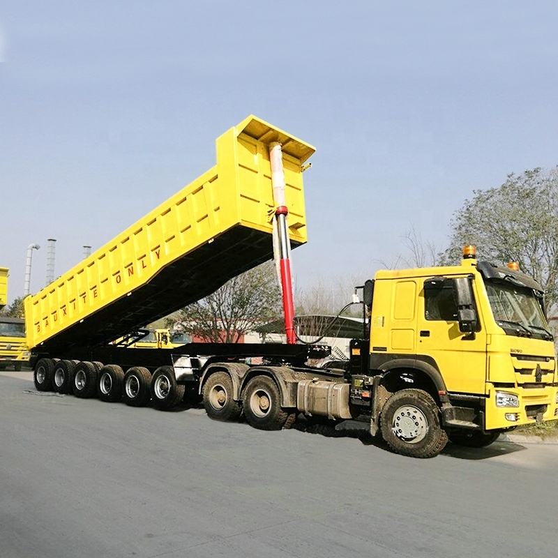 Heavy duty 6 axles rear end bottom dump truck tipper semi trailer for sale