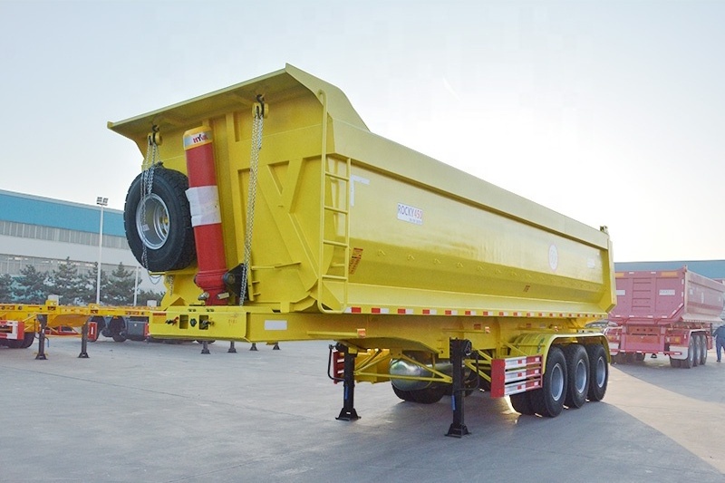 Tri axle 40 foot sloper stag tipper trailers steel end dump grain gravel semi trailer for sale