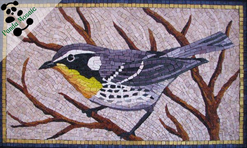 Mb Pmb12 Little Bird Design Handmade Animal Wall Tile Mural Chinese Mosaic Mural Glass Mosaic Tile