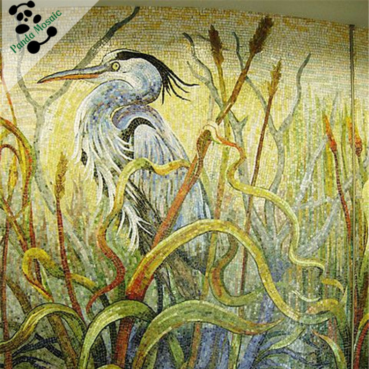 Mb Pmb12 Little Bird Design Handmade Animal Wall Tile Mural Chinese Mosaic Mural Glass Mosaic Tile