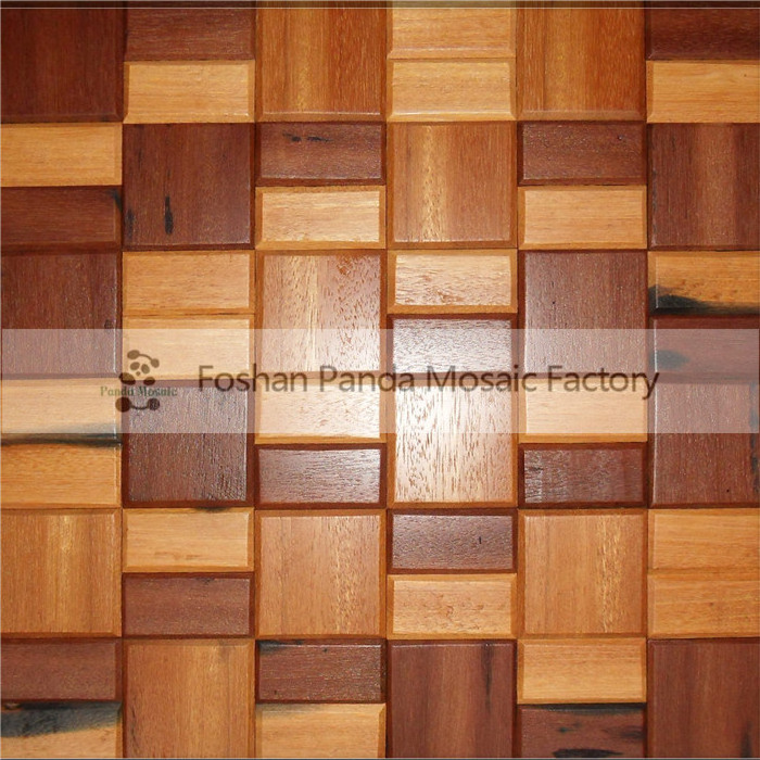 Brown Old Ship Wooden Wall Tile Pattern Study Mosaic Decor Wood Tile for Living Room