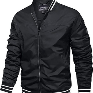 Men's Bomber Jackets Lightweight Windbreaker Spring Fall Full Zip Active Coat Outwear