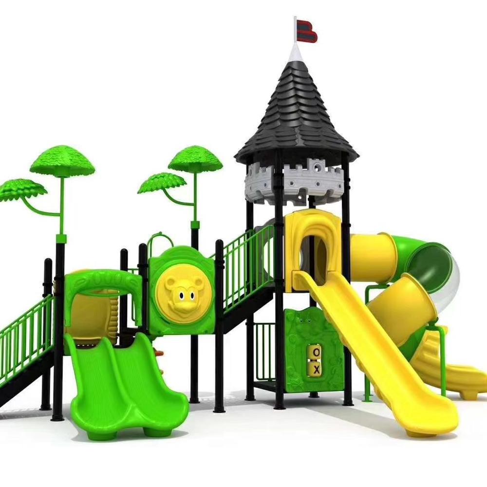 high quality outdoor backyard playground plastic swings and slides for kids playground comercial