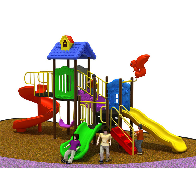 Multifunctional children outdoor play area playground wholesale daycare kids plastic slide swing set for sale equipment