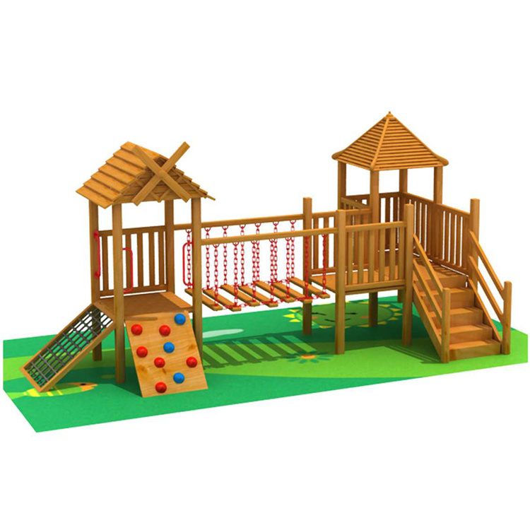 Best prices excellent quality commercial attractive children fitness wooden outdoor playground equipment