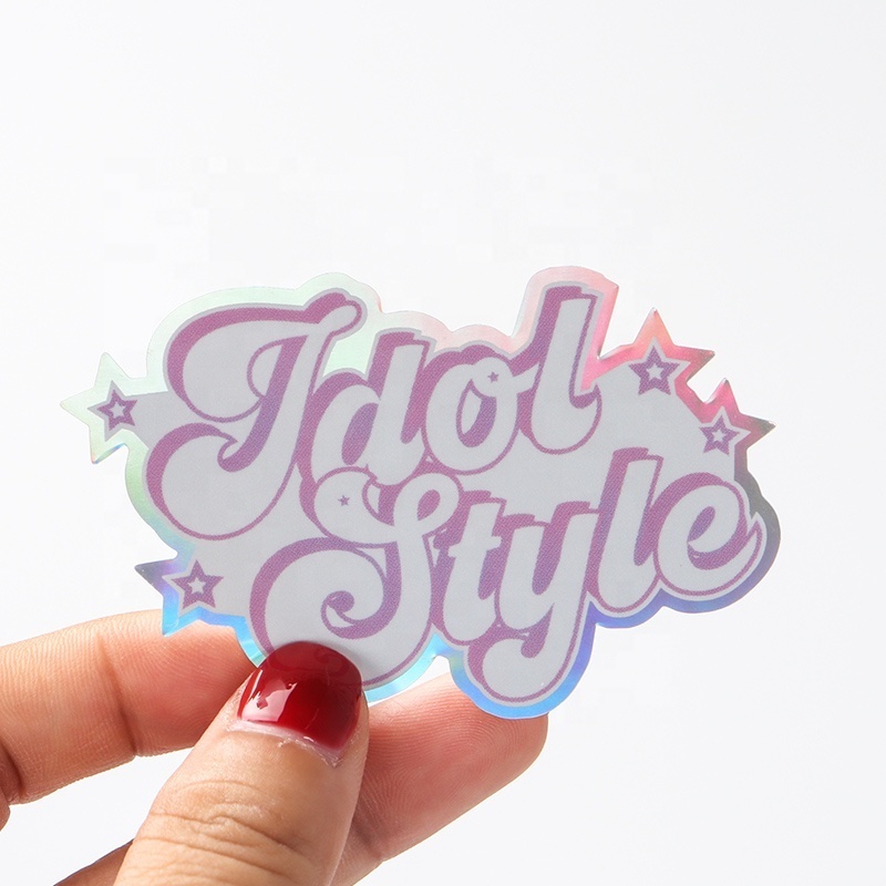 Custom printing high quality cute love laser pp sticker die cut label/sticker