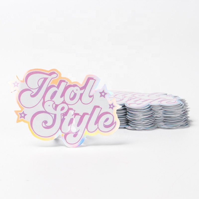 Custom printing high quality cute love laser pp sticker die cut label/sticker