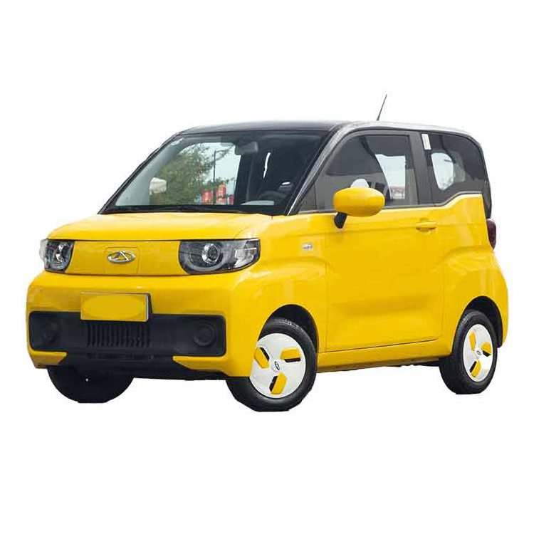 Auto Chery QQ Ice Cream Electric Mini Car Green Energy Saving And Cute Mini Electric Car 3door 4seat  Hatchback yellow