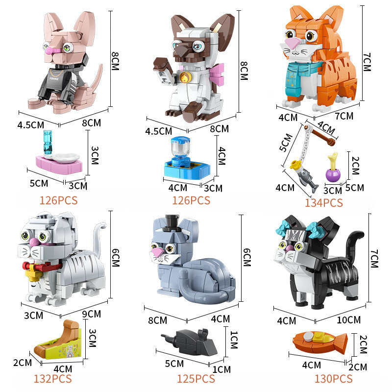 Mini Animal DOG CAT Building Block Toy kid PET  3D Pluzz Brick Block Ggift Educational toys computer Table ornament Decoration