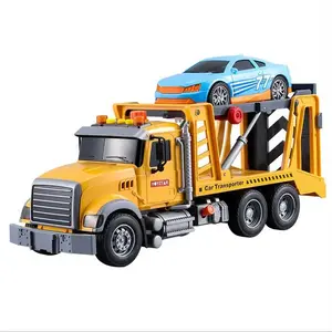 PANDAS 1:12 Hot Sell Multi-fuction with Music Light Pump Friction Toy Vehicle City Car Transporter Toy Car for Kids Display Box