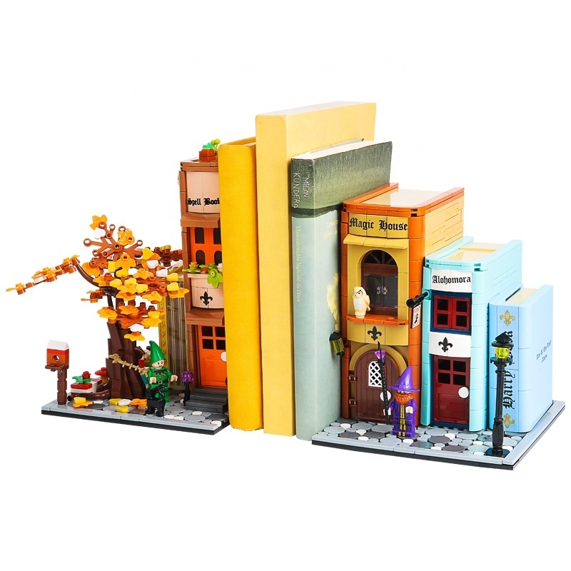 PANDAS  3D magic bookends book store house Building Block Model Sets assemble gift sets 2188pcs bricks block toy set for all age