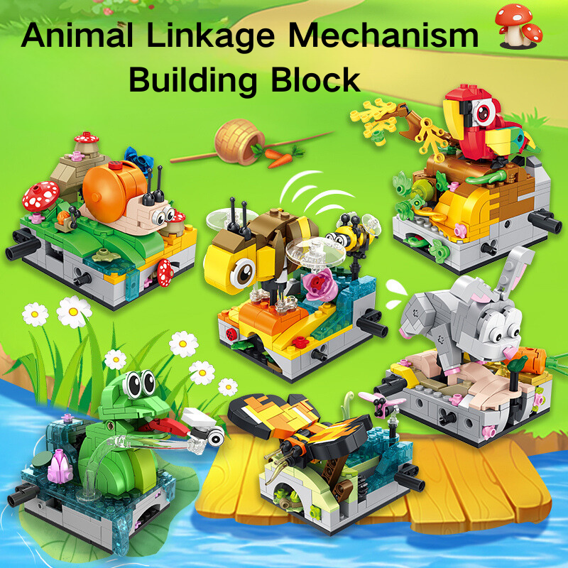 PANDAS Funny Animal Linkage Mechanism Building Block Toy kid PET  3D Pluzz Brick Gift Toys Educational toys Ornament Decoration