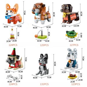 Mini Animal DOG CAT Building Block Toy kid PET  3D Pluzz Brick Block Ggift Educational toys computer Table ornament Decoration