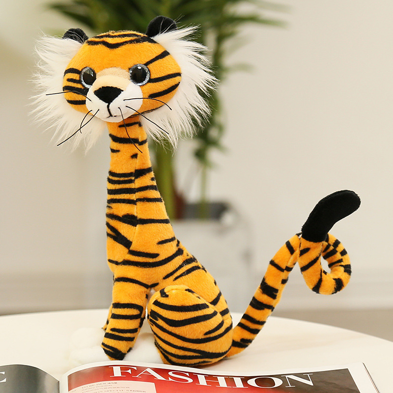 Creative New Jungle Forest Animal Cute Lion Cat Tiger Wrist Plush Toy Artificial Forest Lion Puppy Doll Tiger Kitten Rag Doll