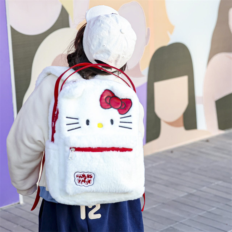 Wholesale Multi-colors Pochacoo Kitty Stuffed Plush Bag Cinnamon Roll Backpack My Melody Bag Kuromi Plush Toy Cute Girl Backpack